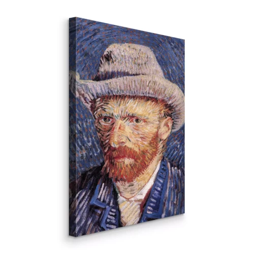 Canvas Een man met een rode baard en een stijlvolle hoed