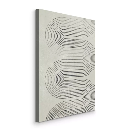 Canvas Geometrische gebogen lijnen op een grijze achtergrond