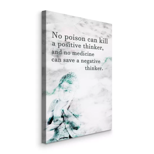 Canvas Inscriptie met een mediterende figuur