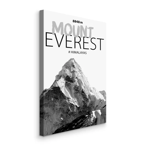 Canvas Mount Everest met typografie