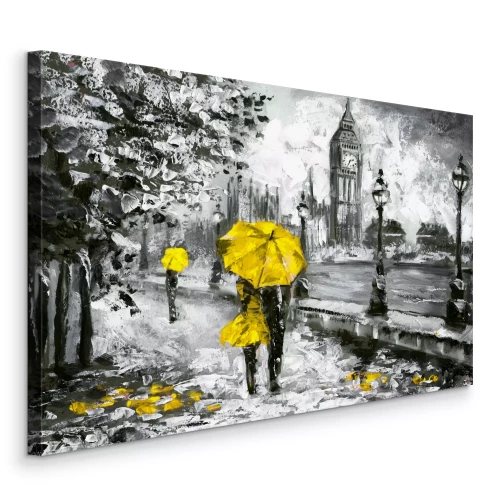 Canvas Gele accenten tegen de achtergrond van de Big Ben