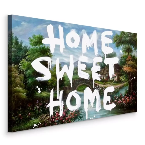 Canvas Het opschrift tegen de achtergrond van de schilderachtige natuur