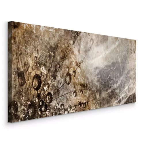 Canvas Donkere paardenbloem met sepia dauw