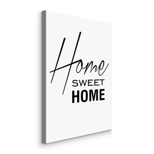 Canvas Home Sweet Home-opschrift in zwart-wit