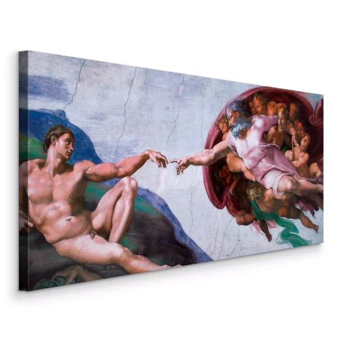 Canvas De originele scène van de schepping van Adam uit de Sixtijnse Kapel