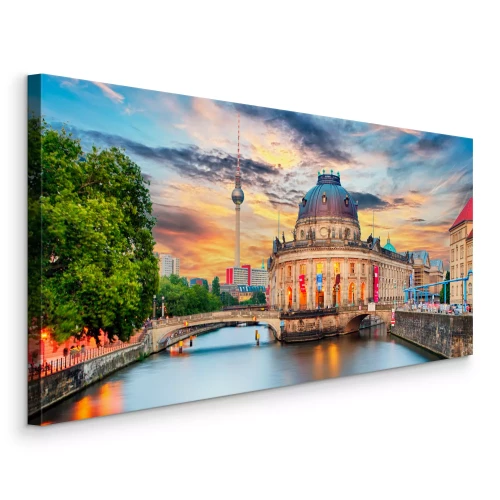 Canvas Panorama van de rivier in Berlijn