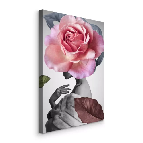 Canvas Rose and Fur (1 Part) Vertical