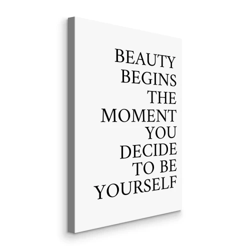 Canvas Een citaat over jezelf zijn op een witte achtergrond