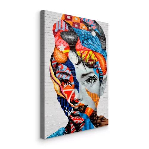 Canvas Audrey van Mulberry reproductie door Tristan Eaton