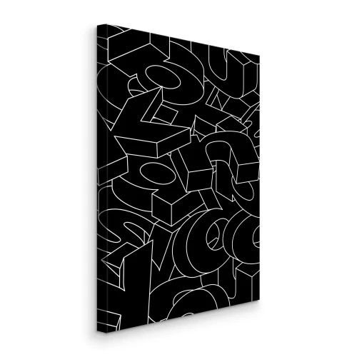 Canvas Zwart-wit typografie