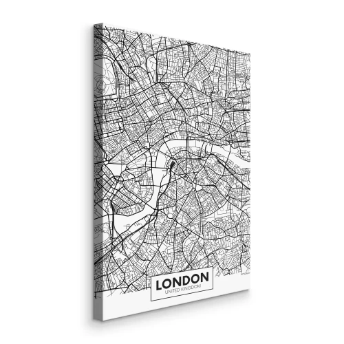 Canvas Gedetailleerde kaart van de stad Londen