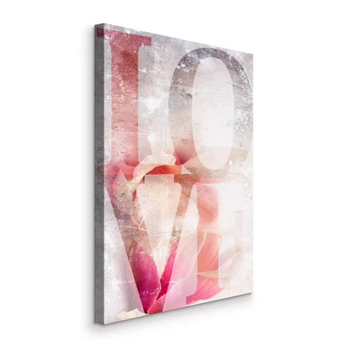 Canvas Magnoliabloesem in textuurtypografie