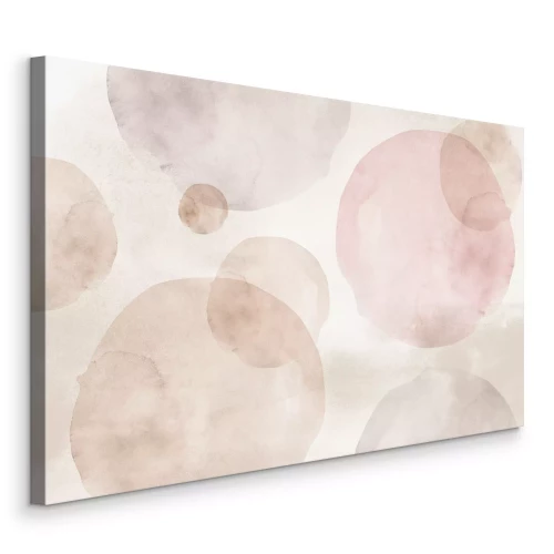 Canvas Cirkels in pastelkleuren op een beige achtergrond