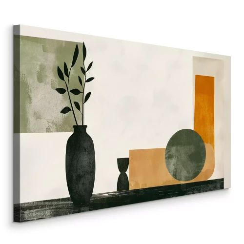 Canvas Minimalistisch stilleven in aardse tinten