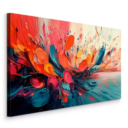 Canvas Abstracte spatten van kleurrijke verf