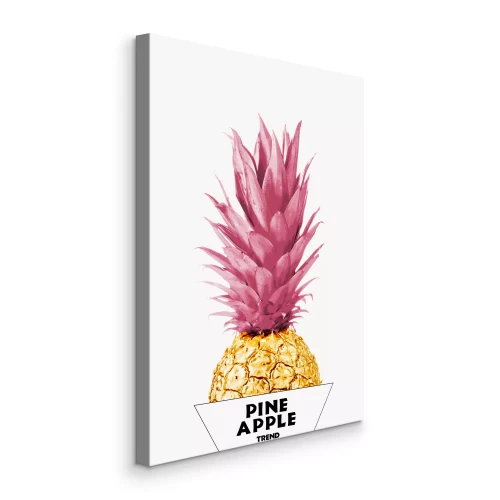 Canvas Ananas in goudroze kleur met inscripties