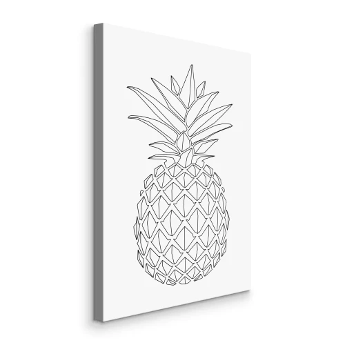 Canvas Zwart-witte geometrische ananas