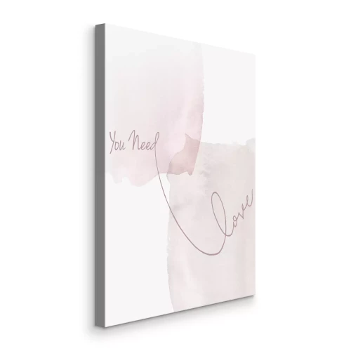 Canvas Opschrift over liefde in pastelkleuren