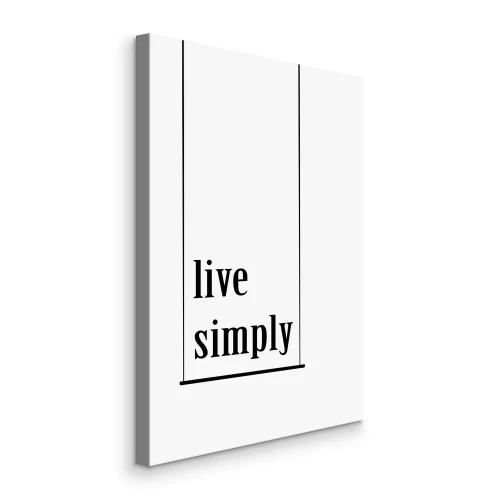 Canvas Minimalistisch, eenvoudig live-inscriptie in een verticaal frame