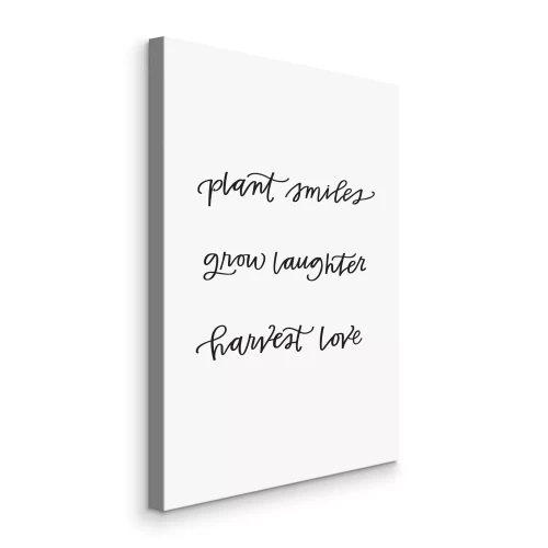 Canvas Zwarte letters over een glimlach