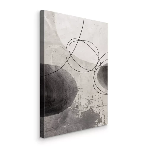 Canvas Abstracte vormen en dunne lijnen