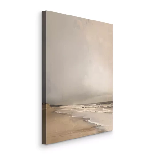 Canvas De zee op een bewolkte dag in schilderachtige stijl