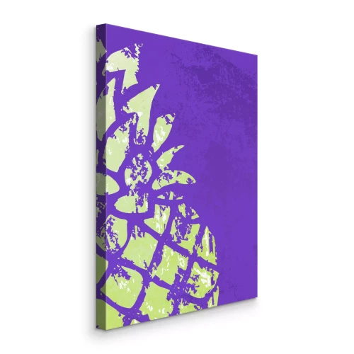 Canvas Abstract patroon met een ananasfragment in groen en paars