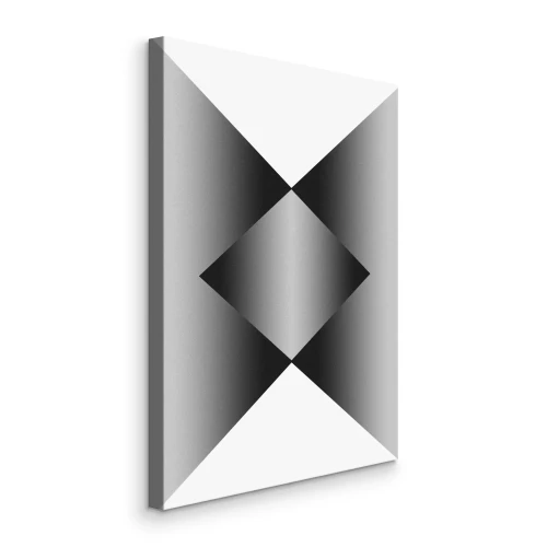 Canvas Geometrische vormen met zwart-wit ombre