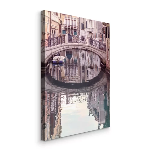 Canvas Kanaal van Venetië met brug