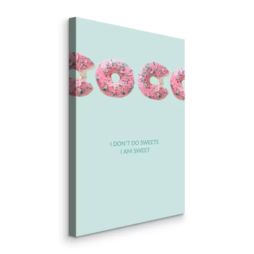 Canvas Decoratieve inscriptie met donuts
