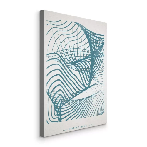 Canvas Geometrische lijnen in tinten blauw