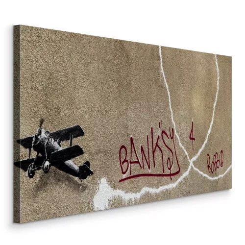 Canvas Banksy Love Plane reproductie