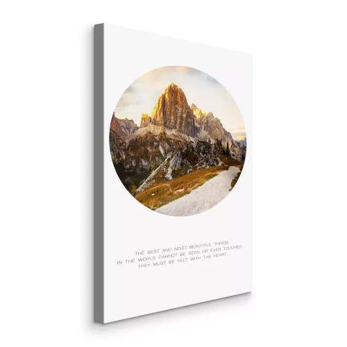 Canvas Berglandschap met citaat