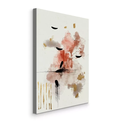 Canvas Aquarelabstractie in warme kleuren