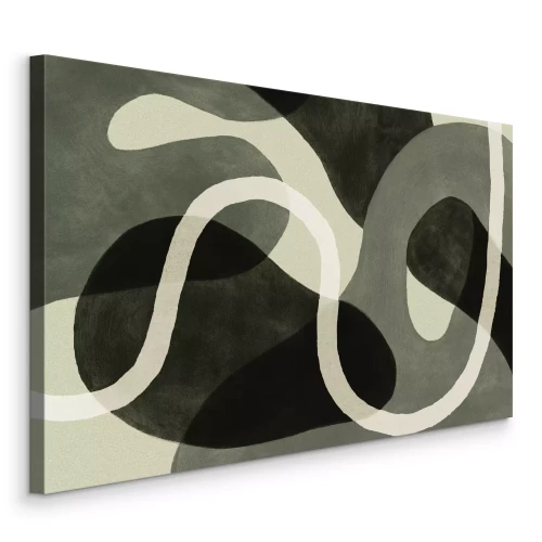 Canvas Afgeronde vormen op een groene compositie