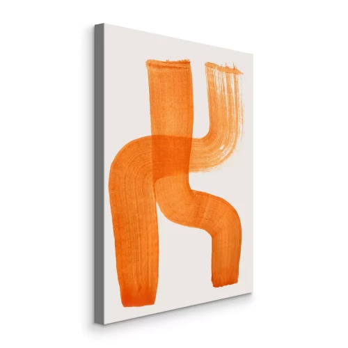 Canvas Oranje lijnen geverfd met verf