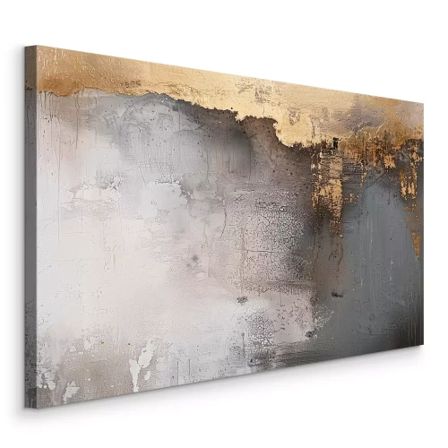 Canvas Schilderachtige abstractie met vergulding