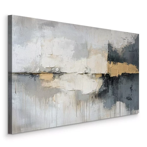 Canvas Grijze abstractie met gebroken symmetrie