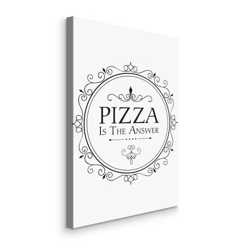 Canvas Het opschrift pizza in het ornament
