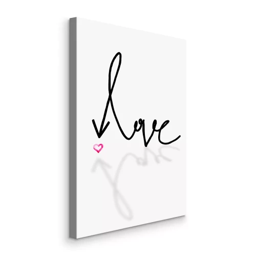 Canvas Liefdesinscriptie met een roze hartje