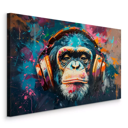 Canvas Schilderachtige klankenergie met een aap