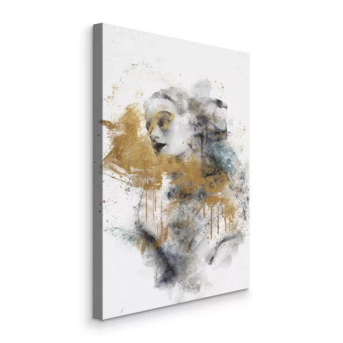 Canvas Abstractie met het beeld van een vrouw