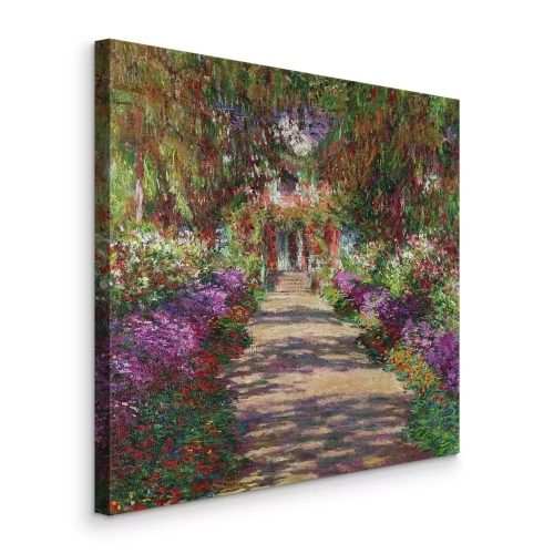 Canvas Een pad door de bloementuin van Giverny