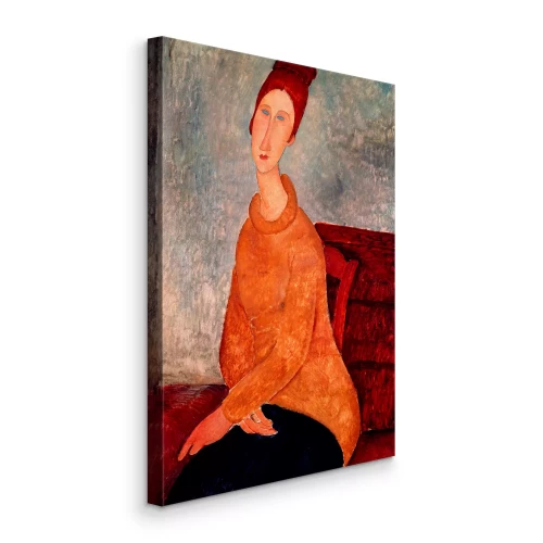 Canvas Jeanne's gele trui: subtiliteit en melancholie