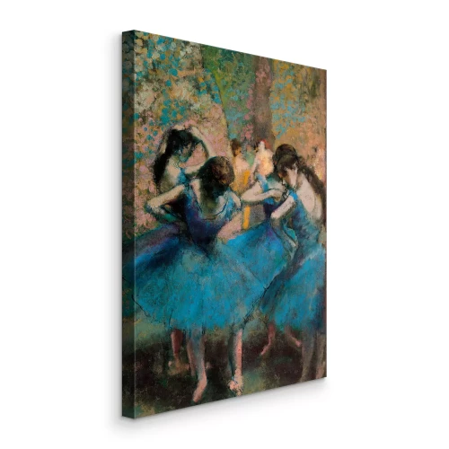 Canvas Blauwe ballerina's in een moment van stilstand