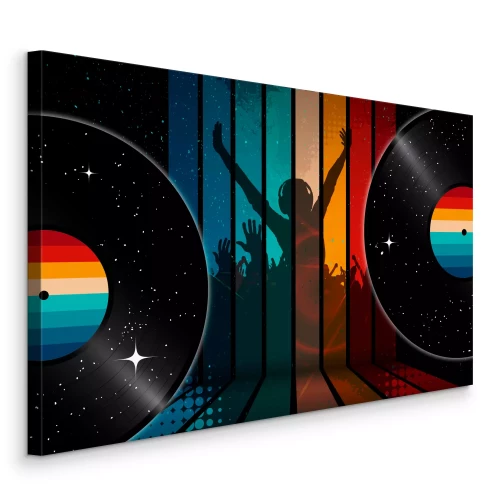 Canvas Vinylenergie van kleuren en sterren