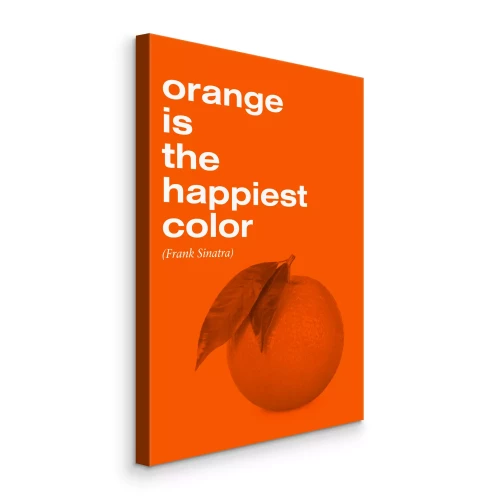 Canvas Minimalistisch oranje op een intense achtergrond