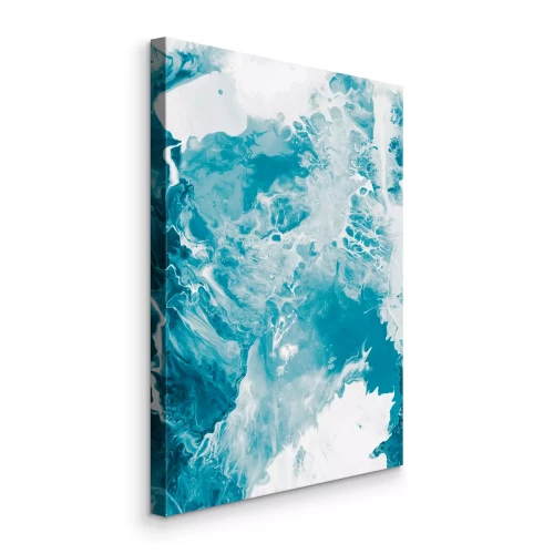 Canvas Blauwe en witte abstractie van de zee