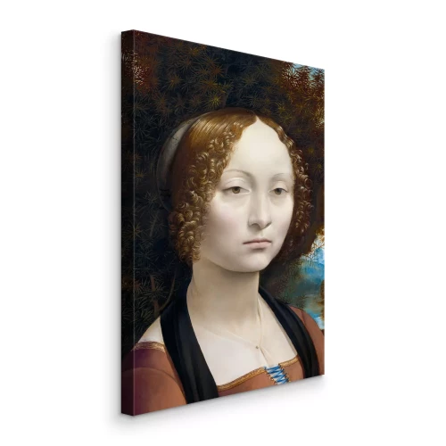 Canvas De mysterieuze blik van Ginevra in een natuurlijk landschap