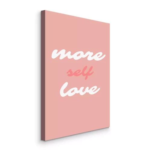 Canvas Minimalistische afbeelding met de tekst &quot;meer zelfliefde&quot;